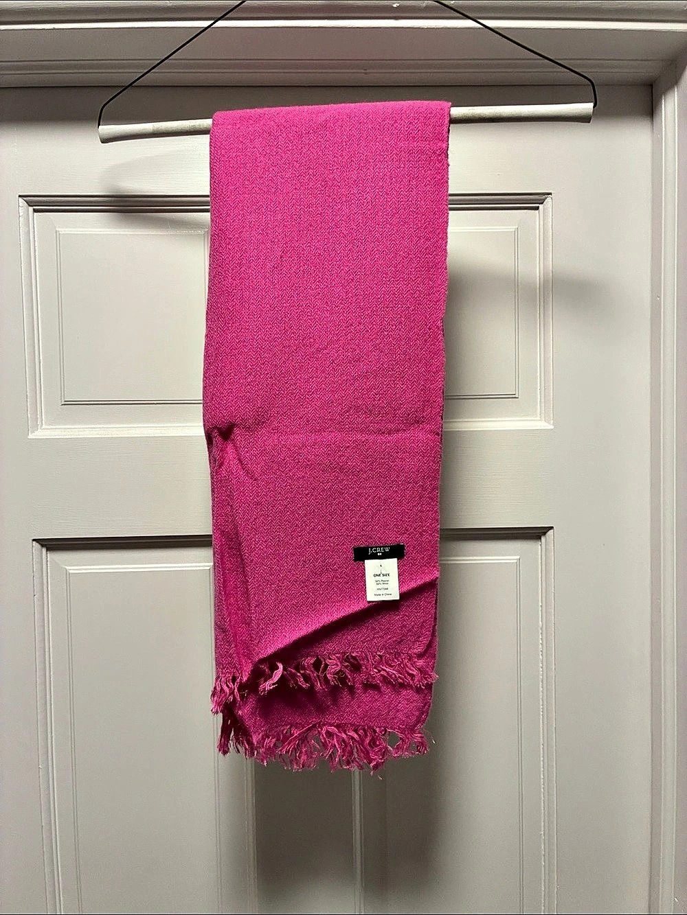 J.Crew Pink Fringe Scarf